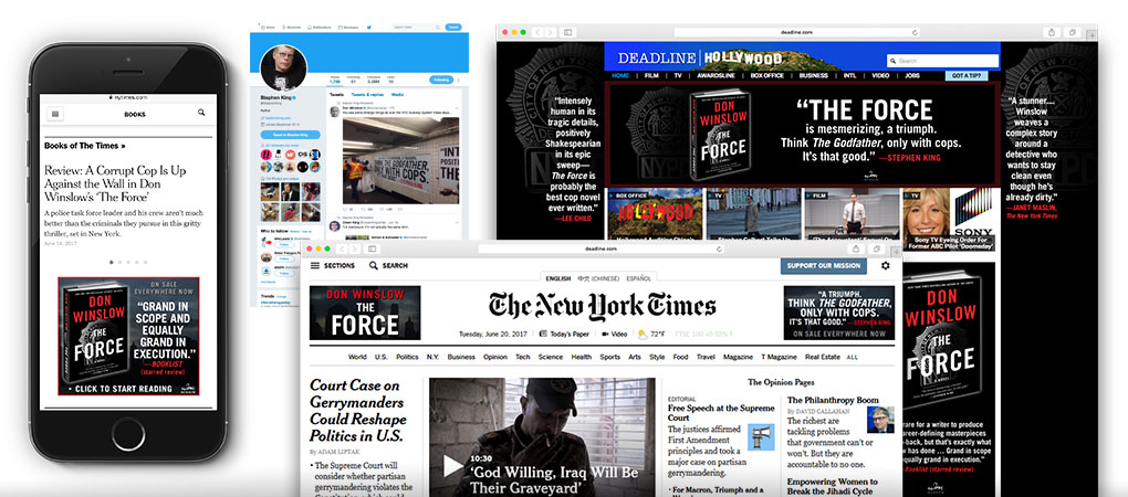 Don Winslow - The Force - Deadline.com - NYT.com